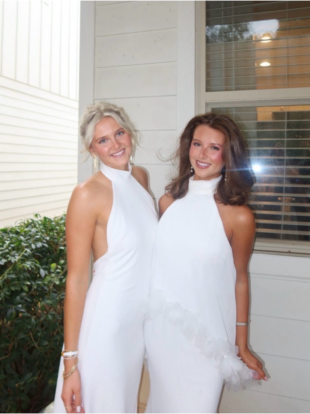 White Halter Ruffle-Trim Maxi Dress - Picture 4 of 5